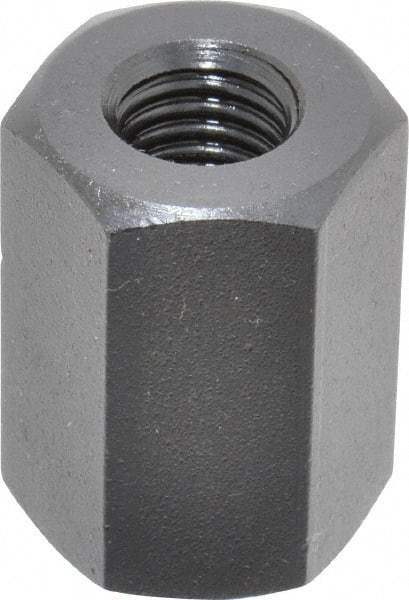 TE-CO - M12x1.75 Metric Coarse, 32mm OAL Steel Standard Coupling Nut - Black Oxide Coated, 22mm Width Across Flats - Exact Tool & Supply