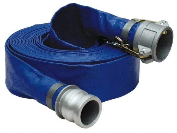 Alliance Hose & Rubber - -5 to 130°F, 1-1/2" Inside x 1-1/2" Outside Diam, PVC Liquid Suction & Discharge Hose - Blue, 25' Long, 80 psi Working Pressure - Exact Tool & Supply