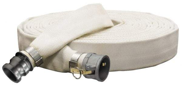 Alliance Hose & Rubber - -5 to 130°F, 3" Inside x 3" Outside Diam, Polyester Liquid Suction & Discharge Hose - White, 50' Long, 125 psi Working Pressure - Exact Tool & Supply