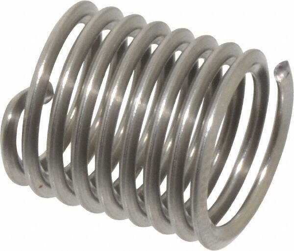 Heli-Coil - M9x1.25 Metric Coarse, 13.5mm OAL, Free Running Helical Insert - 10-7/8 Free Coils, Tanged, Stainless Steel, Bright Finish, 1-1/2D Insert Length - Exact Tool & Supply