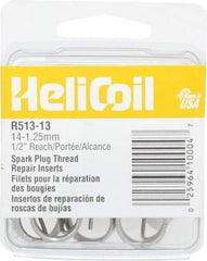 Heli-Coil - M14x1.25 Metric Fine, 1/2" OAL, Free Running Helical Insert - Tanged, Stainless Steel - Exact Tool & Supply
