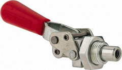 De-Sta-Co - 200 Lb Load Capacity, Mounting Plate Base, Carbon Steel, Standard Straight Line Action Clamp - 0.39" Plunger Diam, Straight Handle - Exact Tool & Supply