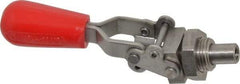 De-Sta-Co - 200 Lb Load Capacity, Mounting Plate Base, Stainless Steel, Standard Straight Line Action Clamp - 0.39" Plunger Diam, Straight Handle - Exact Tool & Supply