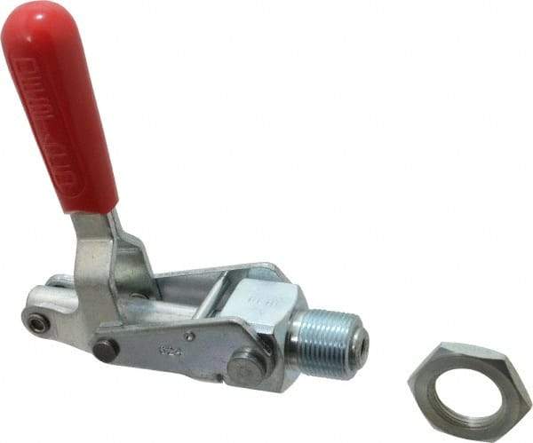 De-Sta-Co - 700 Lb Load Capacity, Mounting Plate Base, Carbon Steel, Standard Straight Line Action Clamp - 0.62" Plunger Diam, Straight Handle - Exact Tool & Supply