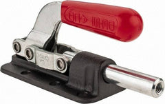 De-Sta-Co - 2,500 Lb Load Capacity, Flanged Base, Carbon Steel, Standard Straight Line Action Clamp - 6 Mounting Holes, 0.34" Mounting Hole Diam, 0.62" Plunger Diam, Straight Handle - Exact Tool & Supply