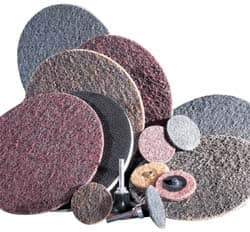 3M - 3" Disc Diam, Silicon Carbide Quick Change Disc - Type R Attaching System, Nonwoven, Gray, Super Fine Grade, 18,000 RPM - Exact Tool & Supply