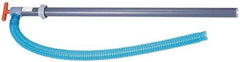 Made in USA - 1-1/4" Outlet, PVC Hand Operated Transfer Pump - 28 oz per Stroke, For Alkali - Exact Tool & Supply