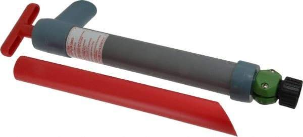 Made in USA - 1-1/2" Outlet, PVC Hand Operated Transfer Pump - 8 oz per Stroke, For Automotive - Exact Tool & Supply