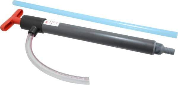 Made in USA - 9/16" Outlet, PVC Hand Operated Transfer Pump - 5 oz per Stroke, For Sanitary - Exact Tool & Supply