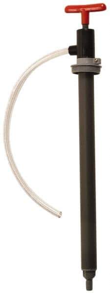 Made in USA - 9/16" Outlet, PVC Hand Operated Transfer Pump - 8 oz per Stroke, For Sanitary - Exact Tool & Supply