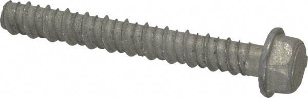 Red Head - 1/2" Diam, 4" Length Under Head, Hex Drive, Concrete Screw & Masonry Fastener - Steel, Zinc-Plated Finish - Exact Tool & Supply