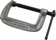 Gibraltar - Light-Duty 2-1/2" Max Opening, 1-7/16" Throat Depth, Cast Iron Standard C-Clamp - 600 Lb Capacity, 0" Min Opening, Standard Throat Depth, Malleable Cast Iron Screw - Exact Tool & Supply