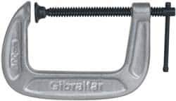 Gibraltar - Light-Duty 2-1/2" Max Opening, 1-7/16" Throat Depth, Cast Iron Standard C-Clamp - 600 Lb Capacity, 0" Min Opening, Standard Throat Depth, Malleable Cast Iron Screw - Exact Tool & Supply