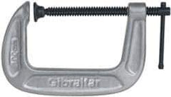 Gibraltar - Light-Duty 2-1/2" Max Opening, 1-7/16" Throat Depth, Cast Iron Standard C-Clamp - 600 Lb Capacity, 0" Min Opening, Standard Throat Depth, Malleable Cast Iron Screw - Exact Tool & Supply