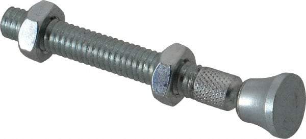 De-Sta-Co - 5/16-18 Carbon Steel Swivel Foot Tip Clamp Spindle Assembly - 49.28mm Thread Length, 69.85mm OAL, Flat Tip Cap, 0.56" Tip Surface Diam, Use with Toggle Clamps - Exact Tool & Supply