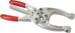 De-Sta-Co - 5337.87 N Load Capacity, 2.56" Throat Depth, 9.19" OAL, Carbon Steel, C Style Plier Clamp - M10x1.25 Spindle, 4.06" Open Throat Height, Red Handle, Spindle End - Exact Tool & Supply
