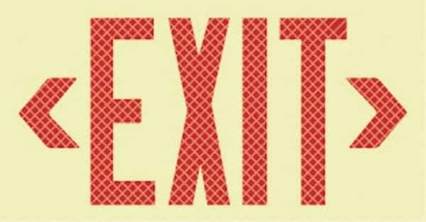 NMC - Exit, Plastic Exit Sign - 13" Wide x 7-1/2" High, Reflective - Exact Tool & Supply