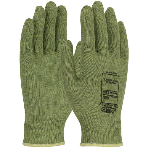 07-KA710/M Gloves W/ACP Technology - Kevlar ACP 10 Gauge Seamless Knit - M. Wgt - Green - Exact Tool & Supply