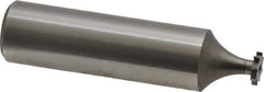 Made in USA - 1/4" Diam x 3/64" Face Width, High Speed Steel, 8 Teeth, Shank Connection Woodruff Keyseat Cutter - Uncoated, 2-1/16" OAL x 1/2" Shank, Straight Teeth - Exact Tool & Supply