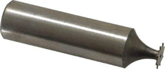 Made in USA - 5/16" Diam x 1/64" Face Width, High Speed Steel, 8 Teeth, Shank Connection Woodruff Keyseat Cutter - Uncoated, 2-1/16" OAL x 1/2" Shank, Straight Teeth - Exact Tool & Supply