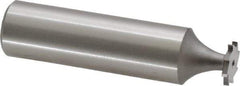 Made in USA - 3/8" Diam x 3/64" Face Width, High Speed Steel, 8 Teeth, Shank Connection Woodruff Keyseat Cutter - Uncoated, 2-1/16" OAL x 1/2" Shank, Straight Teeth - Exact Tool & Supply