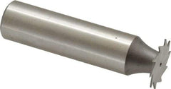 Made in USA - 5/8" Diam x 0.02" Face Width, High Speed Steel, 12 Teeth, Shank Connection Woodruff Keyseat Cutter - Uncoated, 2-3/32" OAL x 1/2" Shank, Straight Teeth - Exact Tool & Supply