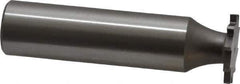 Made in USA - 5/8" Diam x 1/16" Face Width, High Speed Steel, 12 Teeth, Shank Connection Woodruff Keyseat Cutter - Uncoated, 2-3/32" OAL x 1/2" Shank, Straight Teeth - Exact Tool & Supply