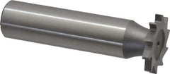 Made in USA - 3/4" Diam x 3/32" Face Width, High Speed Steel, 14 Teeth, Shank Connection Woodruff Keyseat Cutter - Uncoated, 2-1/8" OAL x 1/2" Shank, Straight Teeth - Exact Tool & Supply