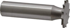 Made in USA - 7/8" Diam x 1/16" Face Width, High Speed Steel, 14 Teeth, Shank Connection Woodruff Keyseat Cutter - Uncoated, 2-5/32" OAL x 1/2" Shank, Straight Teeth - Exact Tool & Supply