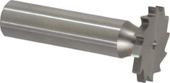 Made in USA - 1" Diam x 7/64" Face Width, High Speed Steel, 16 Teeth, Shank Connection Woodruff Keyseat Cutter - Uncoated, 2-3/16" OAL x 1/2" Shank, Straight Teeth - Exact Tool & Supply