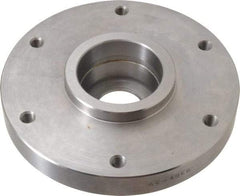 Buck Chuck Company - Adapter Back Plate for 6" Diam Self Centering Lathe Chucks - 4° Taper Mount, 1.32" Through Hole Diam, 4.906mm ID, 6-1/2" OD, 1.12" Flange Height, Steel - Exact Tool & Supply