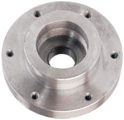 Buck Chuck Company - Adapter Back Plate for 6" Diam Self Centering Lathe Chucks - 2-3/16 - 10 Mount, 2.192" Through Hole Diam, 4.906mm ID, 6-1/2" OD, 0.947" Flange Height, Steel - Exact Tool & Supply