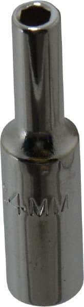 Proto - 1/4" Drive, Deep Hand Socket - 6 Points, 1-15/16" OAL, Chrome Finish - Exact Tool & Supply