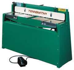 Tennsmith - 52-1/4 Inch Long Blade, Pneumatic Power Floor Shear - 61 Inch Wide x 36 Inch Deep x 42 Inch High, 0.0394 Inch Stainless Steel Capacity, 0.0630 Inch Mild Steel Capacity, 30 Inch Back Gauge Range - Exact Tool & Supply