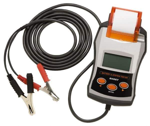 Solar - 6 to 24 Volt Digital Battery & System Tester with Integrated Printer - 40 to 2,000 CCA Range, 10' Cable - Exact Tool & Supply