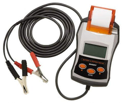Solar - 6 to 24 Volt Digital Battery & System Tester with Integrated Printer - 40 to 2,000 CCA Range, 10' Cable - Exact Tool & Supply