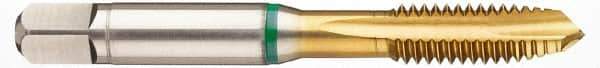 Guhring - 3/8-16 UNC, 3 Flutes, Plug Chamfer, TiN Finish, Cobalt Spiral Point STI Tap - 0.367" Shank Diam, 0.275" Square Size, 3B Class of Fit, Series 3990 - Exact Tool & Supply