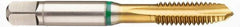 Guhring - 3/8-16 UNC, 3 Flutes, Plug Chamfer, TiN Finish, Cobalt Spiral Point STI Tap - 0.367" Shank Diam, 0.275" Square Size, 3B Class of Fit, Series 3990 - Exact Tool & Supply