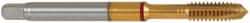 Guhring - M10x1.50 Metric Coarse, 3 Flute, TiN Finish, Powdered Metal Spiral Point Tap - Plug Chamfer, Right Hand Thread, 100mm OAL, 0.381" Shank Diam, 6H Class of Fit, Series 4122 - Exact Tool & Supply