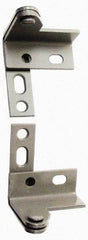 Stanley - 2-1/2" Long x 7/8" Wide x 11/84" Thick, Satin Chrome Finish Steel, Wardrobe Pivot Hinge - 1/4" Pin Diam, 5 Holes, 1-1/8 Min Door Thickness, 75 Lb Capacity, 3" Leaf Height - Exact Tool & Supply
