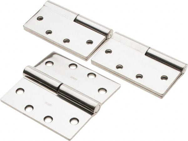 Stanley - 4-1/2" Long x 4-1/2" Wide 304 Stainless Steel Full Mortise Commercial Hinge - Exact Tool & Supply