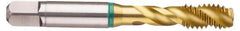 Guhring - #4-48 UNF 3 Flute 2B Bottoming Spiral Flute Tap - Cobalt, TiN Finish, 1.882" OAL, Right Hand Flute, Right Hand Thread, Series 3978 - Exact Tool & Supply