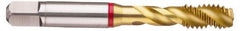 Guhring - #6-40 UNF 3 Flute 2B Modified Bottoming Spiral Flute Tap - Powdered Metal, TiN Finish, 2.205" OAL, Right Hand Flute, Right Hand Thread, Series 3995 - Exact Tool & Supply