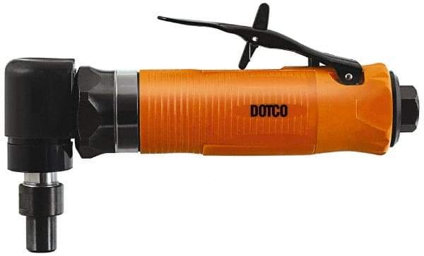 Dotco - 1/4" Collet, Angle Handle, Air Angle Die Grinder - 20,000 RPM, Rear Exhaust, 23 CFM, 0.4 hp, 90 psi, 1/4" Inlet - Exact Tool & Supply