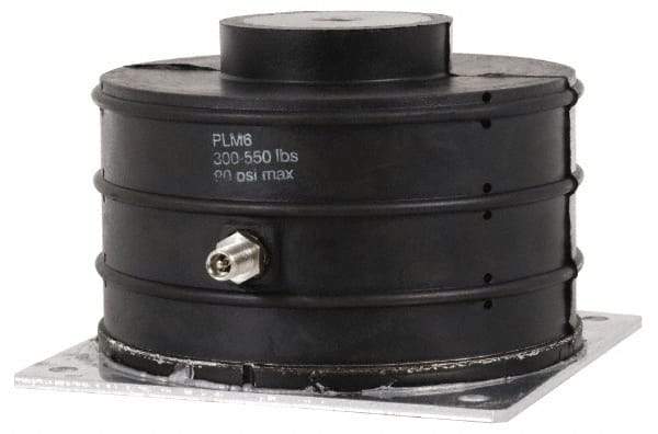 Tech Products - 1/2-13 Bolt Thread, 5" Long x 5.13" Wide x 3-1/2" High Pneumatic Stud Mount Leveling Pad & Mount - 550 Max Lb Capacity, 5" Base Diam - Exact Tool & Supply