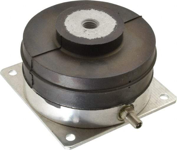 Tech Products - 1/2-13 Bolt Thread, 4-1/8" Long x 4.19" Wide x 2-1/2" High Pneumatic Stud Mount Leveling Pad & Mount - 300 Max Lb Capacity, 4.14" Base Diam - Exact Tool & Supply
