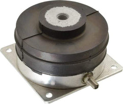 Tech Products - 1/2-13 Bolt Thread, 4-1/8" Long x 4.19" Wide x 2-1/2" High Pneumatic Stud Mount Leveling Pad & Mount - 300 Max Lb Capacity, 4.14" Base Diam - Exact Tool & Supply