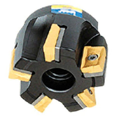Iscar - 7 Inserts, 63mm Cut Diam, 25.4mm Arbor Diam, 12.5mm Max Depth of Cut, Indexable Square-Shoulder Face Mill - 0/90° Lead Angle, 50mm High, 3M AXKT 1304 Insert Compatibility, Series Mill2000 - Exact Tool & Supply