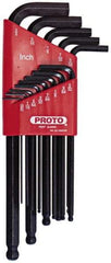 Proto - 13 Piece L-Key Ball End Hex Key Set - Hex Range 0.05 to 3/8", Carbon Steel - Exact Tool & Supply