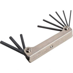 Proto - Hex Key Sets - 9PC 4/64"-1/4" FOLDING HEX KEY SET - Exact Tool & Supply